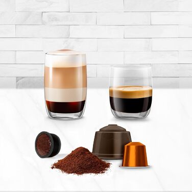 Ufesa Bellagio 3-in-1 Multi-Capsule Coffee Machine for Nespresso Original Capsule, Dolce Gusto, or Ground Coffee, Digital Touch Panel with 7 Levels, 1 L Water Tank, 1400 W, 15 Bar Pressure, Compact (1400 W | Black)