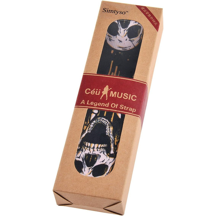 Регульований шкіряний ремінь з черепом для електро- та акустичної гітари та бас-гітари