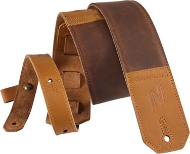 Шкіряний ремінь для гітари Nefelibata 2.3' з м'якою підкладкою (жовтий, тиснення) - для бас, електро та акустичної гітари