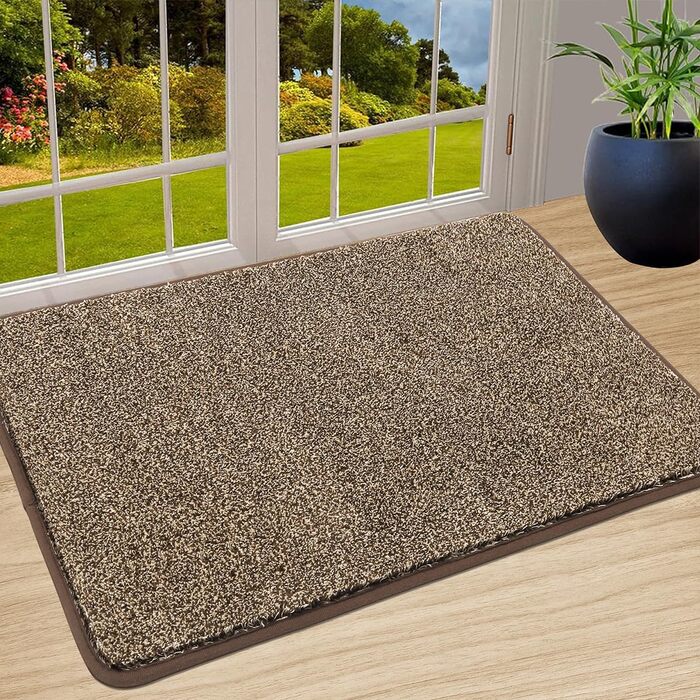 Придверний килимок Pauwer протиковзкий та зносостійкий, мийний килим для входу, тераси, саду та коридору, 80x120 см, коричневий