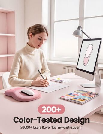 Підставка для зап'ястя Meatanty Ergonomische Handgelenkauflage – М'яка підставка з Memory Foam для клавіатури та миші, антиковзка, для офісу, дому та геймінгу (Світло-рожевий)