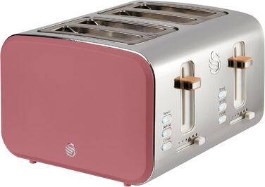 Тостер Swan ST14620GRYN Nordic з 4-ма тостами, 1500 Вт, сірий (Фузія)