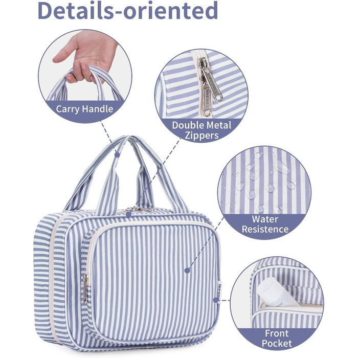 Narwey Косметичка для дівчаток з сіткою, велика, для підвішування, сітчаста органайзер для ванни, зелено-сіра, розмір M