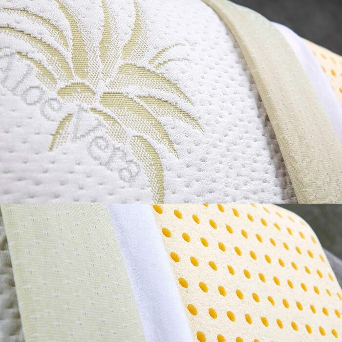 Набір з 2 подушок EVERGREENWEB 40x80 см, 18 см, ортопедичні, Memory Foam, знімний чохол Aloe Vera і бавовна, для болю в шиї, медичний виріб