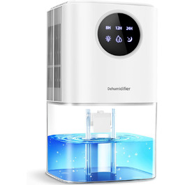 Електричний осушувач повітря для дому PKBOSS 1700ml - тихий, компактний, з нічним світлом та таймером для спальні, ванної кімнати, кухні. Захист від цвілі, білий