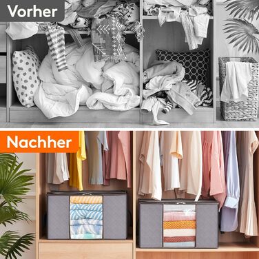 Органайзер для зберігання речей Lifewit - 6 шт. (120 л), сірий - для під ліжко, одяг, ковдри, речі, переїзди