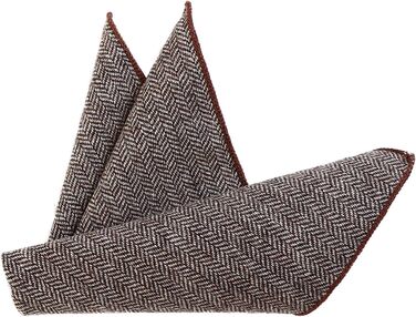 Метелик чоловічий DonDon Tweed 12x6 см з нагрудною хустинкою 23x23 см, бавовна, картатий коричневий