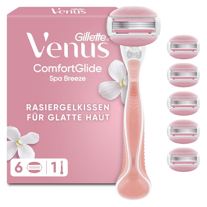 Жіноча бритва Gillette Venus Comfortglide Spa Breeze (рожева) з 6 змінними лезами, набір