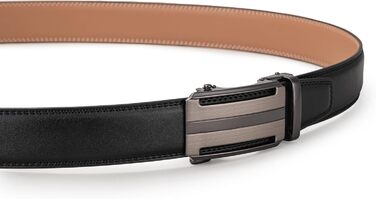 Чоловічий шкіряний ремінь на пряжці, 35 мм, 125 см (для обхвату талії 92-107 см) - чорний