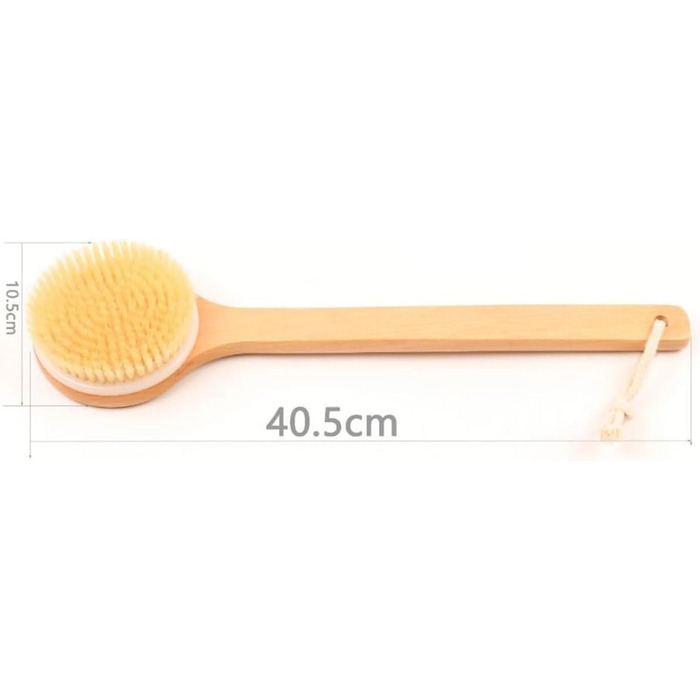 15.9 Inch Bath Body Brushes Women Wooden Long Handle Bath Brushes Men Hog Bristle Shower Brushes