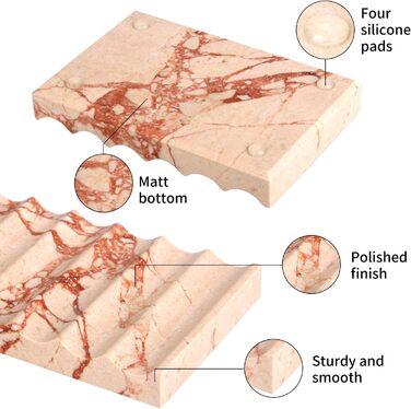 Миска для мила з мармуру з отвором, рожева. Миска для мила, рожева, з отвором, для ванної кімнати та кухні.