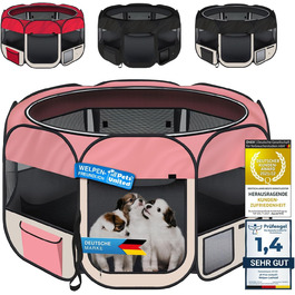 Вольєр для цуценят All Pets United® XXL: вольєр для собак, котів, кроликів та дрібних тварин (рожевий)