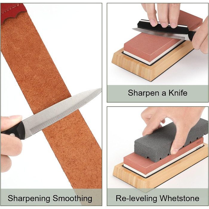 Набір для заточування ножів Youyijia 9-в-1 з алмазними точками 400/1000 та 3000/8000 гріт, професійний, з кутовою направляючою та бамбуковим основанням