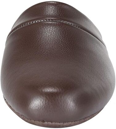 Чоловічі домашні тапочки Pamir з натуральної шкіри та піною з пам'яті (46 EU, широкі, коричневі)