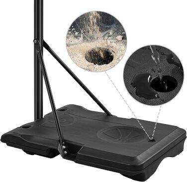 Yaheetech Adjustable Height Basketball Stand with Wheels - Portable Basketball System with Fillable Base - Indoor/Outdoor Basketball Hoop (249cm)