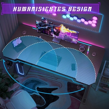 Ігровий стіл із вуглецевого волокна 80 x 52 см, стійка Z-подібна конструкція