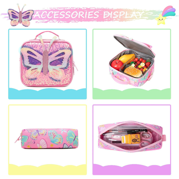 Шкільний рюкзак для дівчаток HTgroce 3 клас. Рожевий рюкзак з метеликом