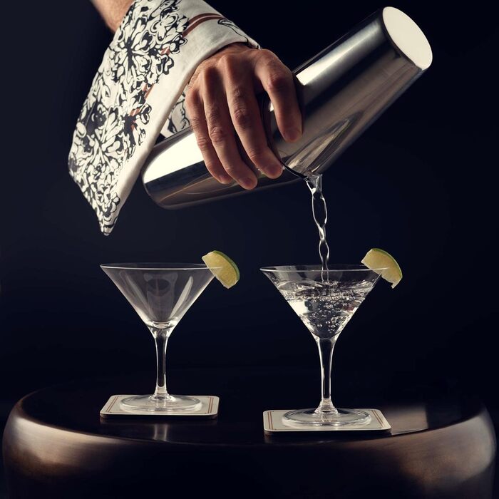 Belgravia Cocktail Set – Cocktail Shaker Set with Boston Stainless Steel Cocktail Shaker and Cocktail Accessories | Cocktail Mix Set in a Luxurious Gift Box (Silver)
