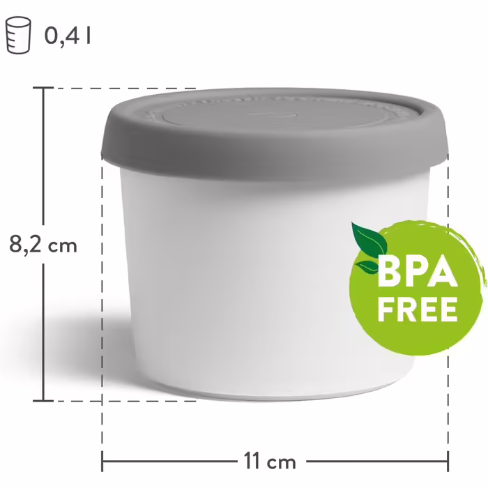 SPRINGLANE Ice Cream Container Set of 2, 500 ml, Stainless Steel, Ice Cream Container To Go, Freezer Container (Gray - Mini 4-piece set)