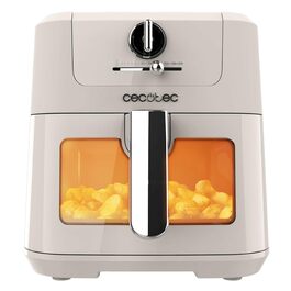 Фритюрниця Cecotec Cecofry Antique 5000 Window 5л з Air Fryer, 1500 Вт, біло-бежева - без олії, цифрове управління, PerfectCook