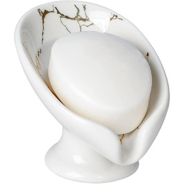 Керамічна мильниця Umlaca, мильниця для душу, підставка для мила, безперебійна мильниця, білий мармур, для кухні, ванної кімнати, душової кабіни