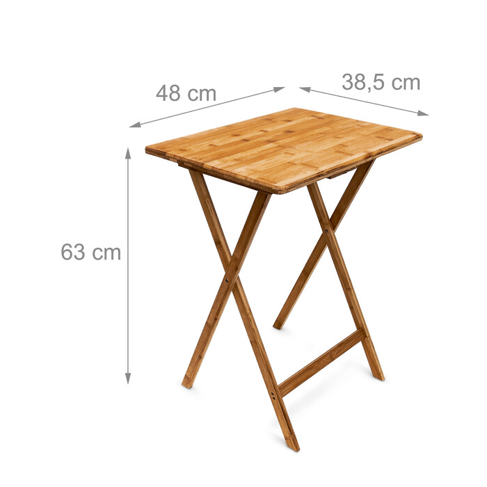 Relaxdays Folding Side Table Bamboo