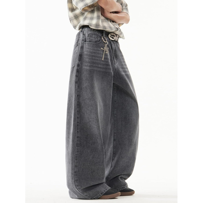 Чоловічі джинси Zewool Baggy Hip Hop широкого крою, сірі (H10 Grau, S) - вуличний стиль, скейтерські джинси