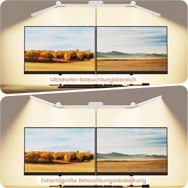 LED лампа для столу TYEE з регулюванням яскравості, 24W, 3 світлодіодні смуги, 1500LM, захист очей, денне світло, з пультом, 5 кольорів, 5 рівнів яскравості, для офісу та дому