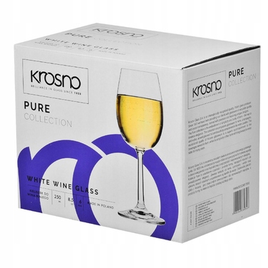 Келихи для білого вина Krosno Pure, прозорі, 250 мл, 6 шт.