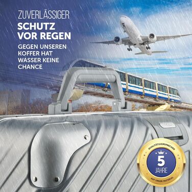 Валіза ручної поклажі 20 дюймів (срібна) з алюмінієвим каркасом, водонепроникна, з кишенями для ноутбука та захистом кутів | Валіза на колесах, екстра стабільна