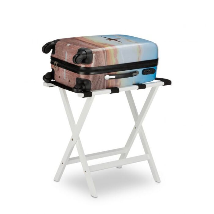 Relaxdays Folding Suit Stand in White