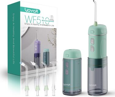 Електрична бездротова іригатор для порожнини рота VOYOR-HEALTH Munddusche WF510 (Зелений). 3 режими, водонепроникність IPX7, портативна модель для дому та подорожей