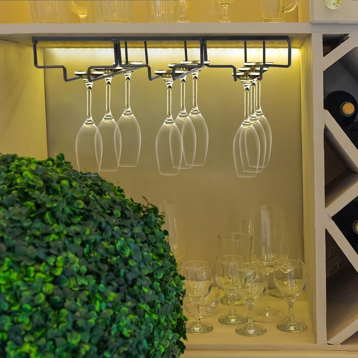 Металевий утримувач для келихів вина (4 шт), 40 см, для бару, кухні, ресторану