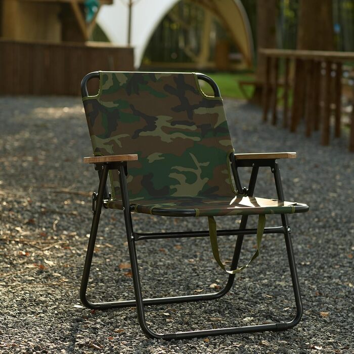 Кемпінговий стілець складний, армійський камуфляж, 225 кг, Oxford, для риболовлі, пікніка, подорожей