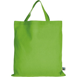 TEXXILLA 10-pack | 100-pack | 250-pack Fair Trade Cotton Bag - 14 Colors | with Two Short Handles | 38x42cm | Jute Bag | Shopping Bag | Unprinted, Color: Light Green, Quantity: 10