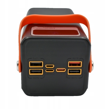 Потужний павербанк FUMO 50000mAh з вбудованими кабелями, швидка зарядка 4xUSB, USB-C, LCD-дисплей, PD, QC