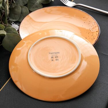 Сервіз Vancasso Serie Navia Teller, 32 елементи, на 8 осіб, сучасний дизайн (Помаранчевий)