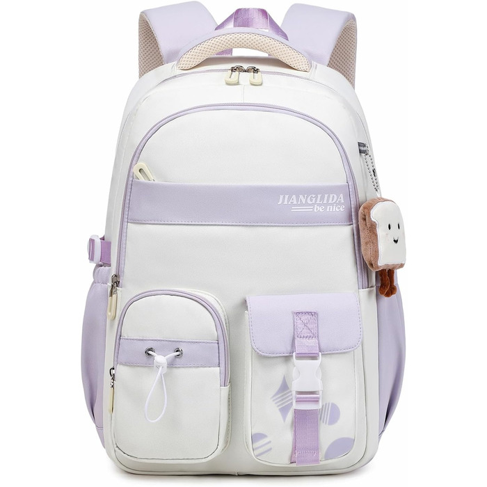 Дитячий рюкзак для дівчинки - водонепроникний, легкий, стильний, з великою місткістю, для 3-9 класу, фіолетовий, нейлон