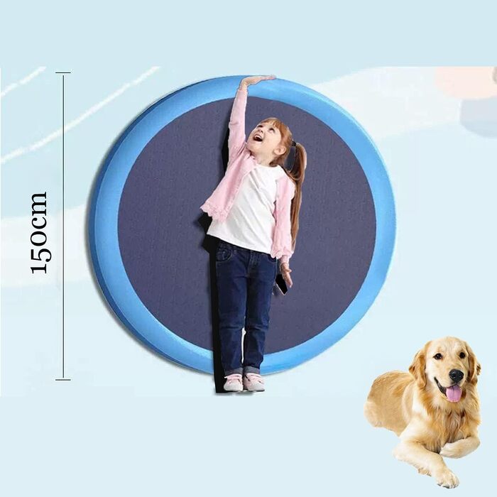 Dog Pool for Dogs, Splash Pool for Pets, 100cm Foldable Sprinkler and Splash Play Mat, Dog Splash Pool, Summer Toy, Spray Cushion Garden Outdoor Portable Sprinkler (M-150cm)