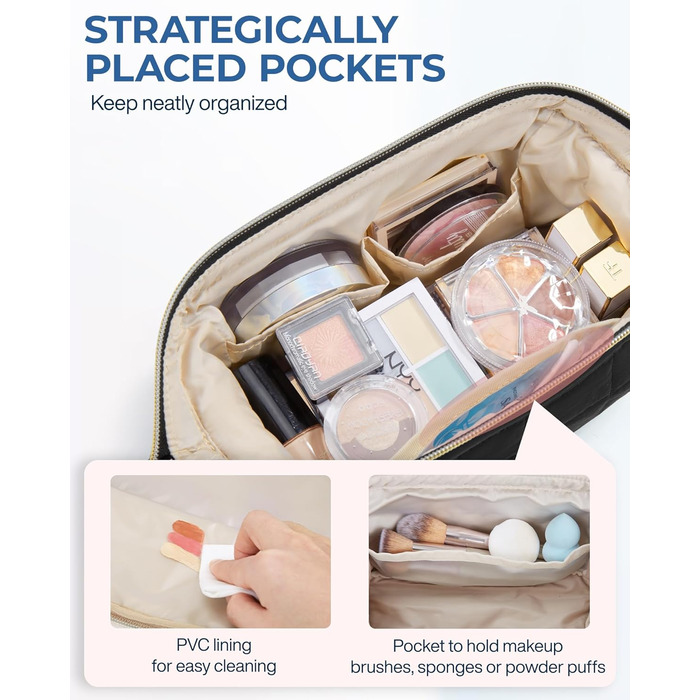 Косметичка BAGSMART для макіяжу та подорожей, чорна