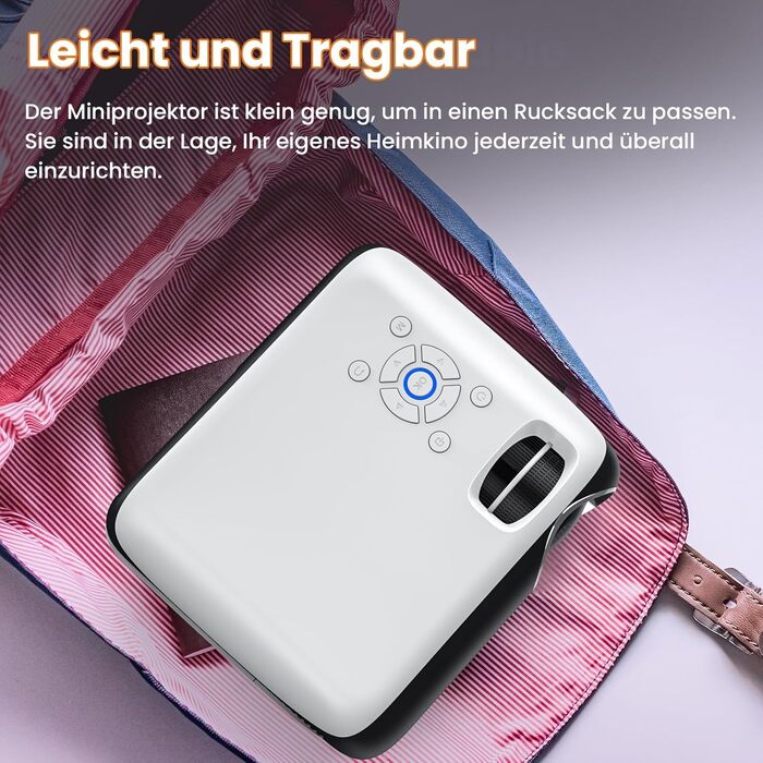 HOPVISION Beamer: проєктор 9500 люмен, 4K, Bluetooth, Full HD 1080p для домашнього кінотеатру. Сумісний зі смартфонами, HDMI, USB, ноутбуками, Fire Stick, PS5