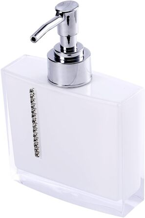 5-Piece Bathroom Accessories Set includes emulsion bottle, toothbrush holder, 2 rinsing cups, soap dish, plastic gift bath set, white