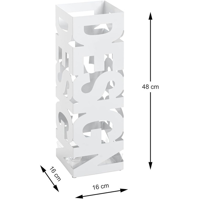 Підставка для парасольки HAKU Möbel, біла, металева, 16x48x16 см, сучасний стиль