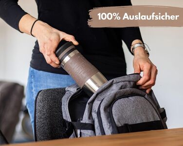 Термокружка Milu 370мл/450мл з нержавіючої сталі, ізольована, для кави, to go, без витоку, автокружка, термокружка, travel mug, коричнева