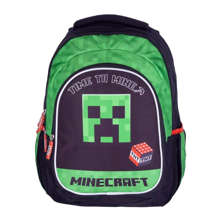 Шкільний багатофункціональний рюкзак Minecraft Astra, чорний з зеленим, 27 л