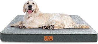 Orthopedic Dog Bed for Large Dogs, Waterproof Dog Cushion with Removable Washable Cover and Egg-Shaped Foam Filling, Breathable Dog Mat Dog Mattress, (L(90x60x8cm))