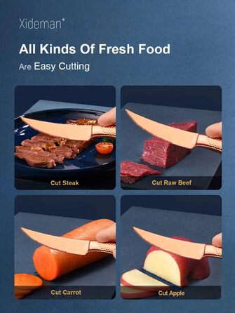 Набір столових приборів 24 предмети, нержавіюча сталь 18/10, мідний колір, сучасний дизайн, з двостороннім зазубреним ножем, для 6 осіб, можна мити в посудомийній машині