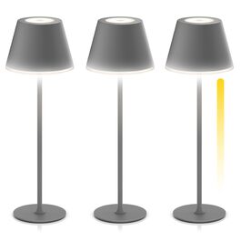 Світлодіодний акумуляторний настільний світильник Brandson з димером (3 в наборі, антрацит). LED лампа для столу, нічника, читання. Бездротовий, металевий, для дому та вулиці.