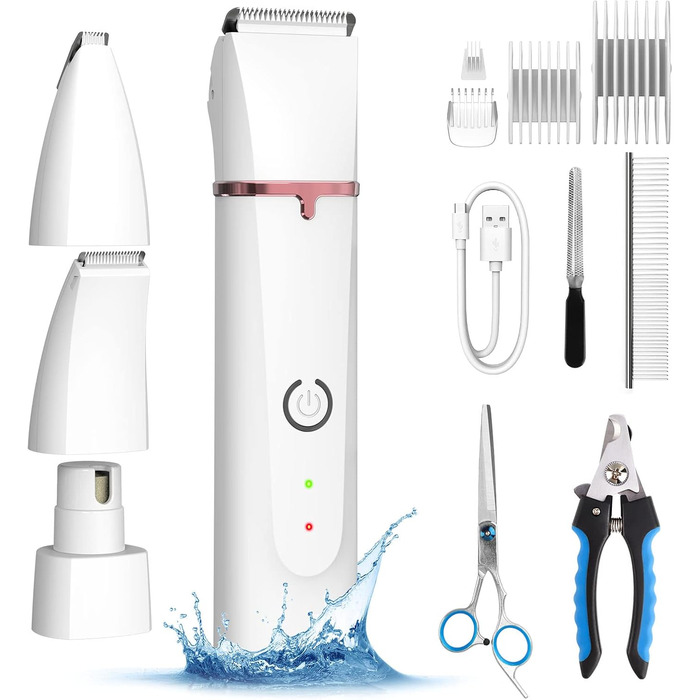 Машинка для стрижки собак Leise, 4 в 1: стрижка тіла, обличчя, вух, подушечок лап. Ідеально для собак та котів.