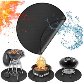 Вогнетривка підкладка ROCKY&CHAO 152x107 см, захисний килимок від вогню 3-шаровий (скловолокно та алюміній) для гриля, барбекю, кемпінгу та захисту підлоги